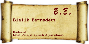 Bielik Bernadett névjegykártya
